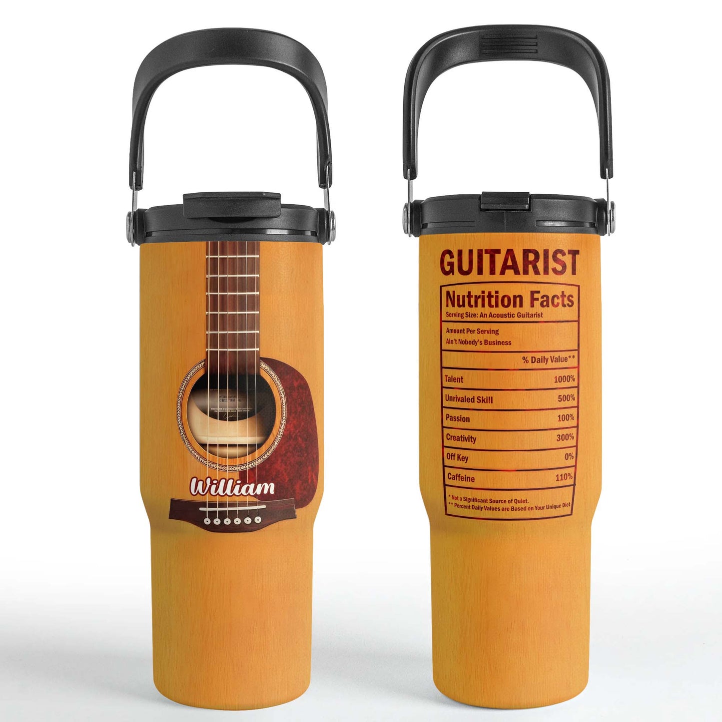 Guitarist Nutrition Facts Label Serving Size An Acoustic Guitarist