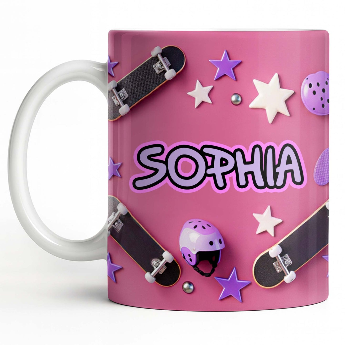 Skate Like A Girl With Style Skateboard And Stars