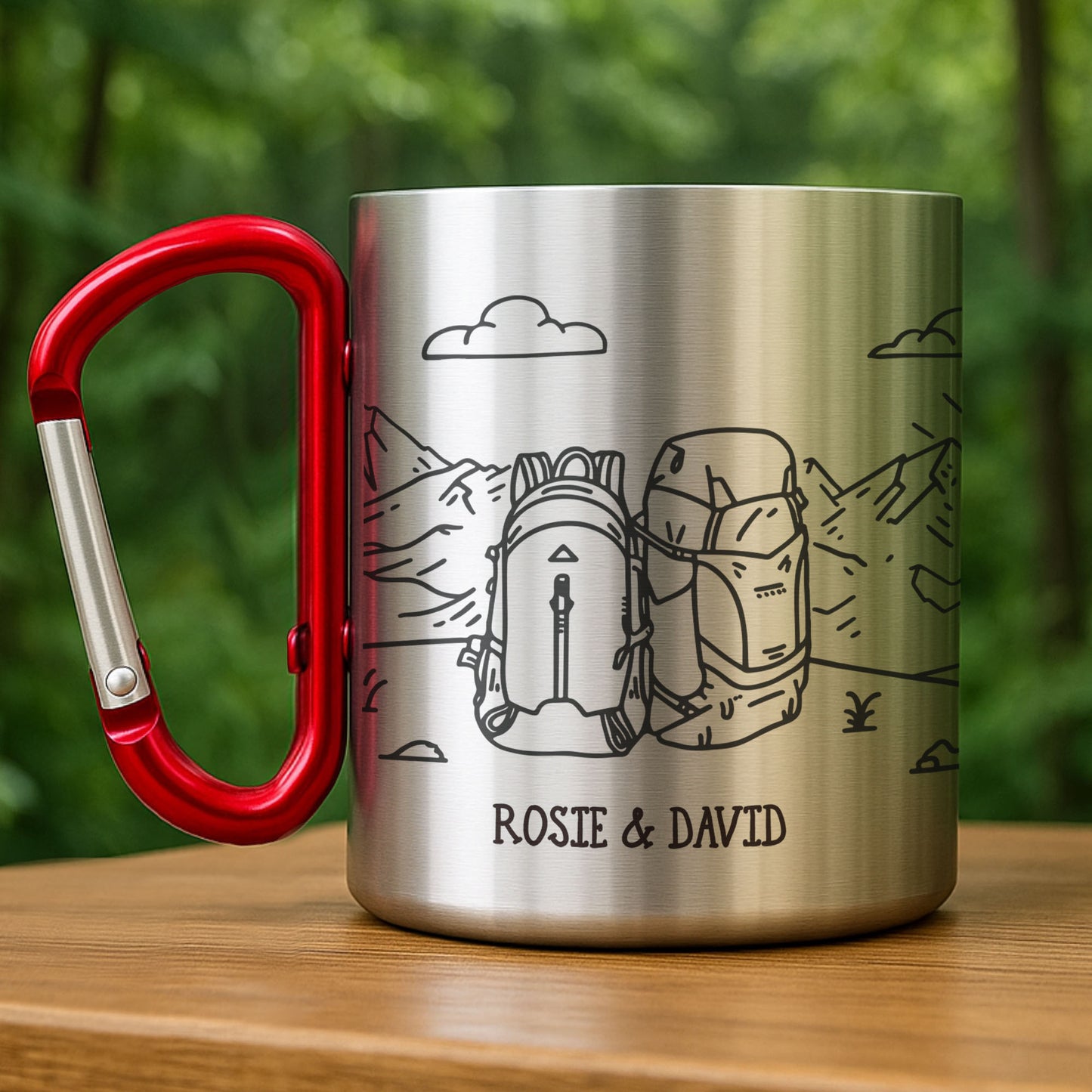 Adventuring Together Nature Scene With Backpacks And Mountains