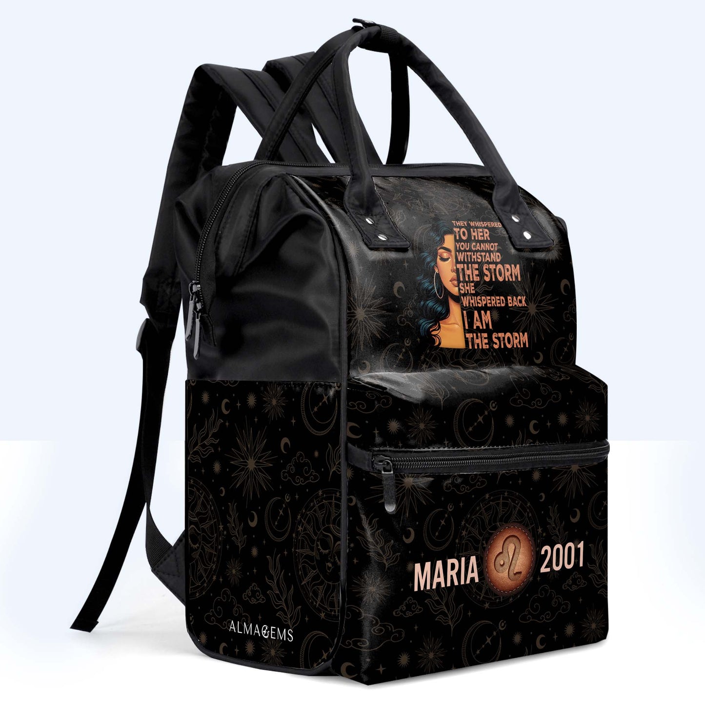 Ils lui ont murmuré : « Tu ne peux pas résister à la tempête », a-t-elle murmuré en retour : « Je suis la tempête » - Sac à dos de voyage personnalisé en bec de canard - HS006_DKB