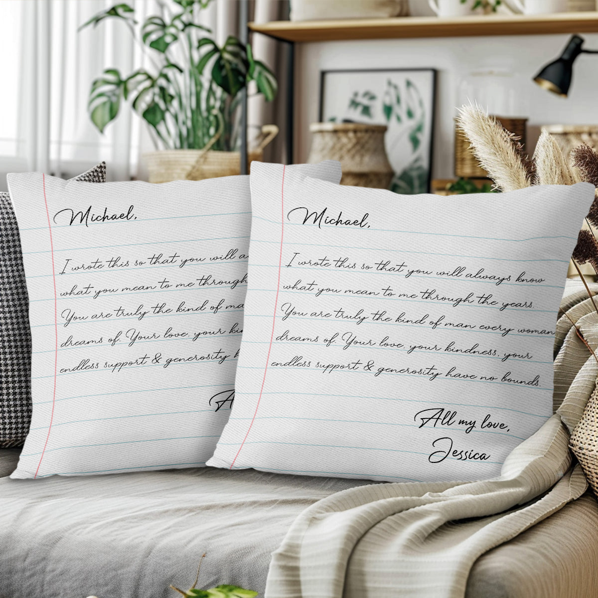 Eternal Love And Devotion Handwritten Letter Pillow
