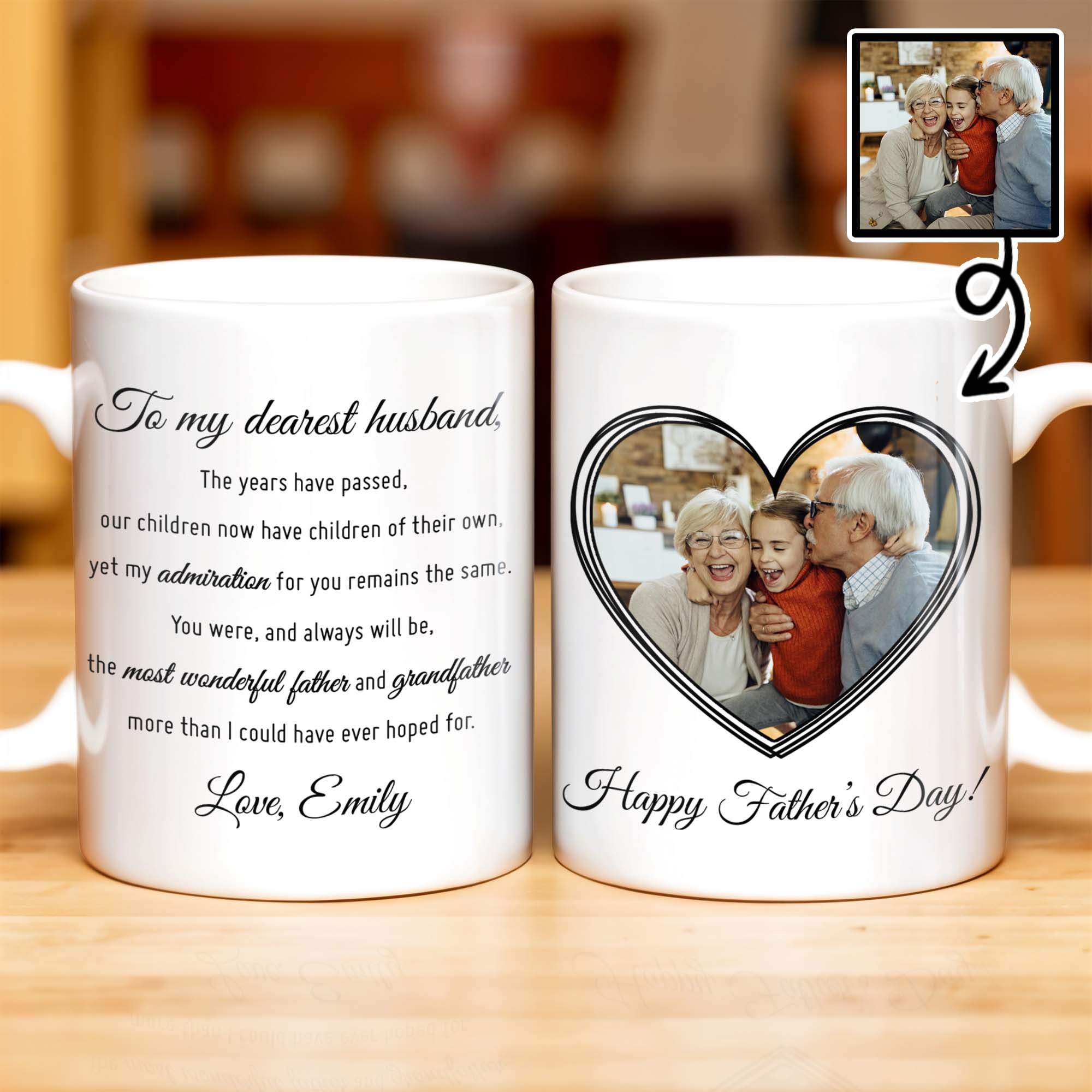 To My Dearest Husband, Custom Coffee Mug, Perfect Gift For Husband And  Granddad