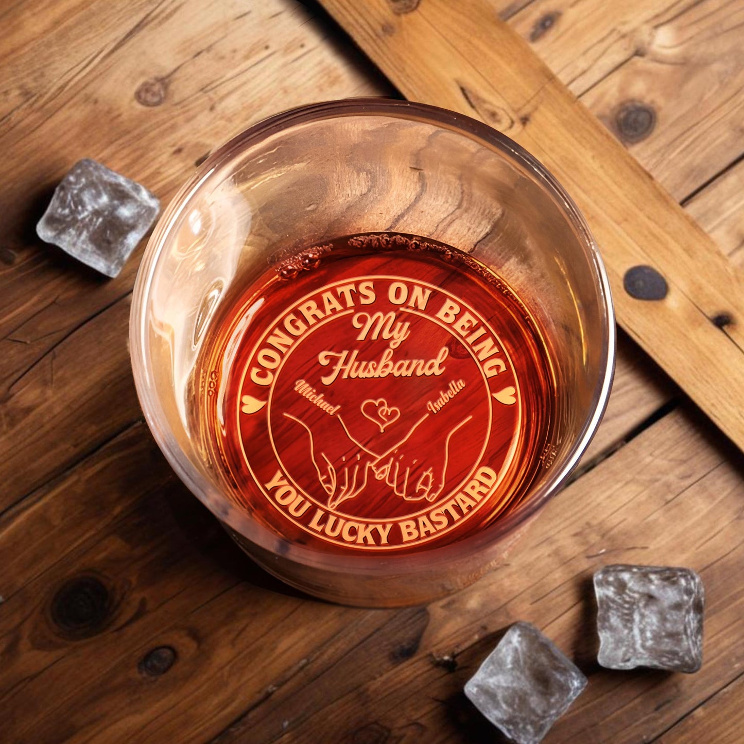 Congrats On Being My Husband, Heart And Hand-Holding Design