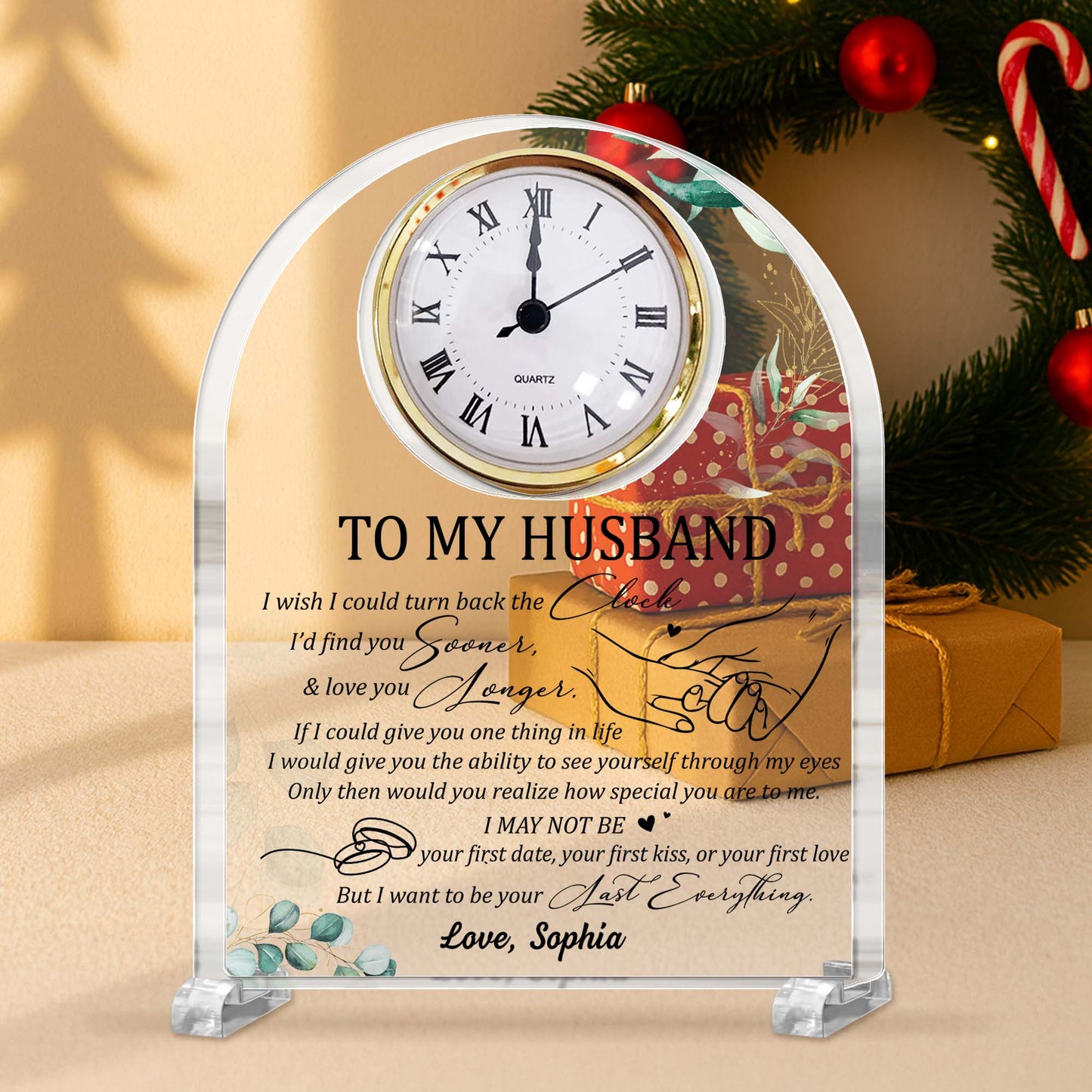 To My Husband, Find You Sooner Love Note Clock