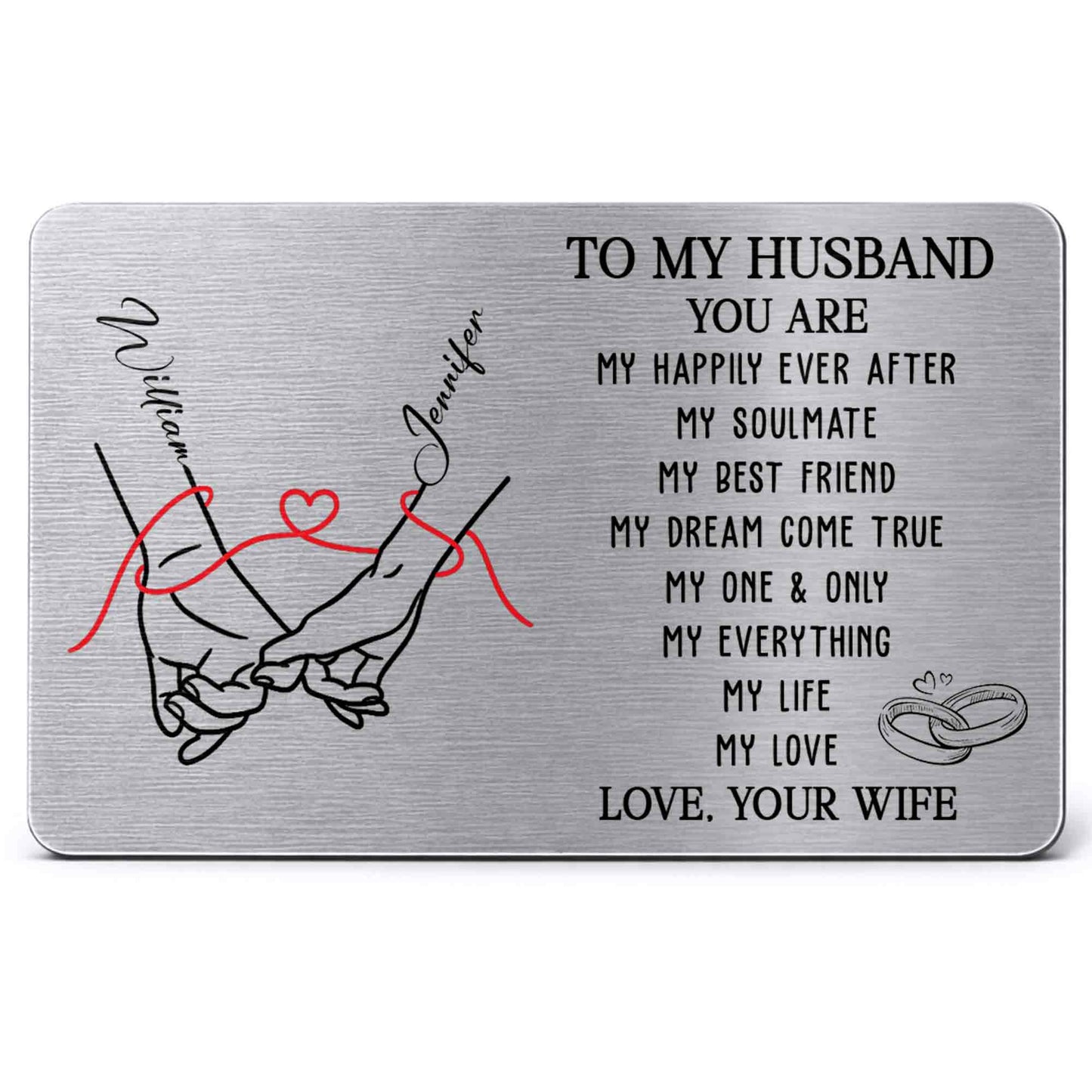 To My Husband You Are My Happily Ever After Holding Hands Red Thread