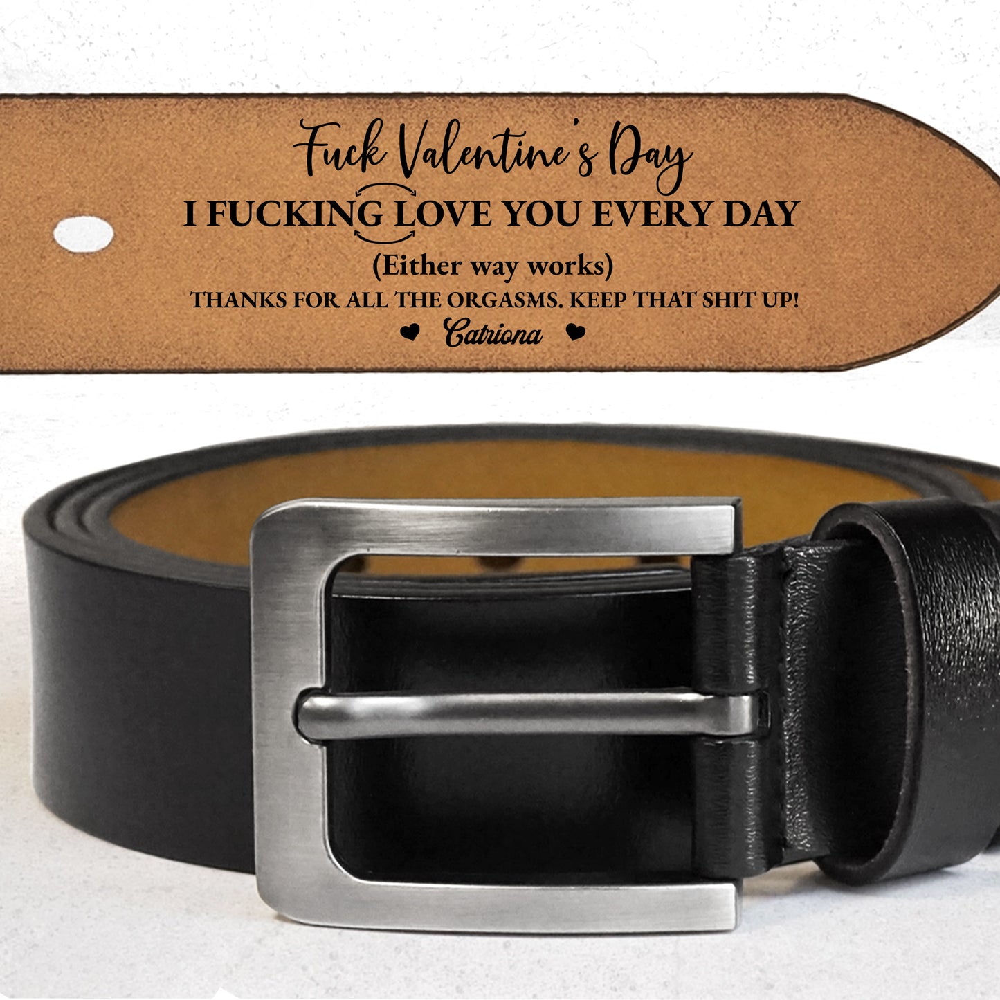 Thanks For All The Effort, Personalized Leather Belt