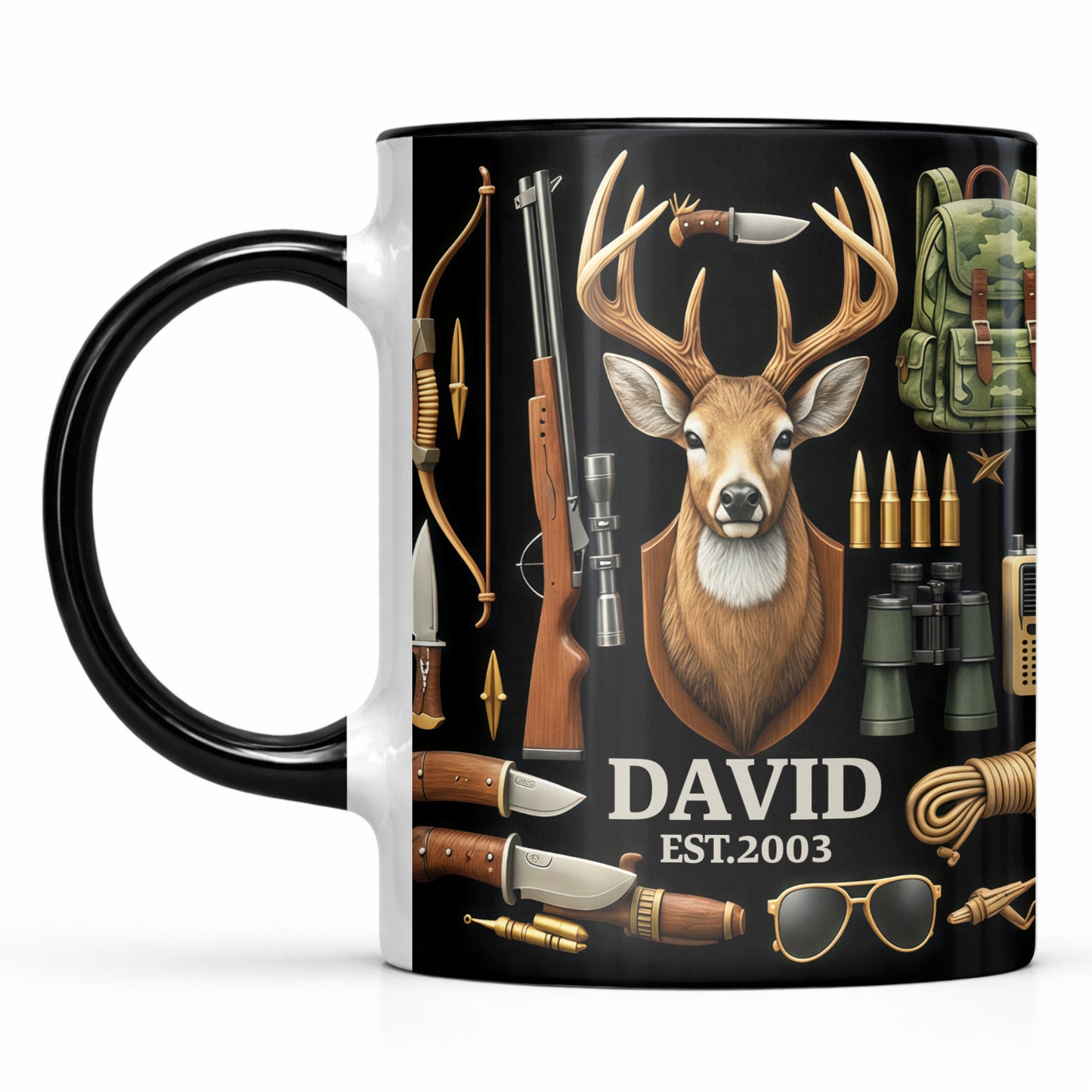 Outdoorsman's Essential Gear With Deer And Hunting Accessories