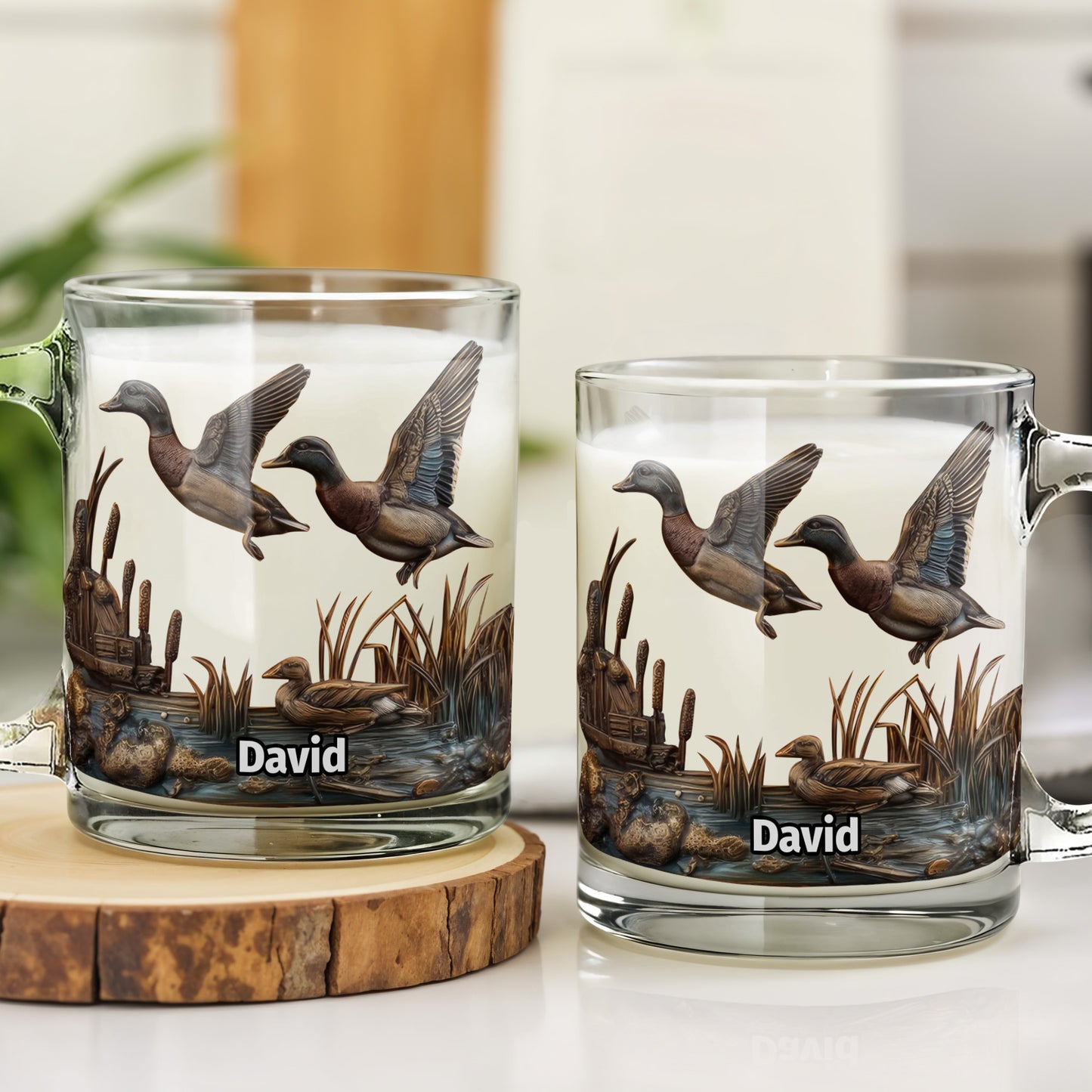 Nature's Serenity Flying Ducks And Wild Reeds Design