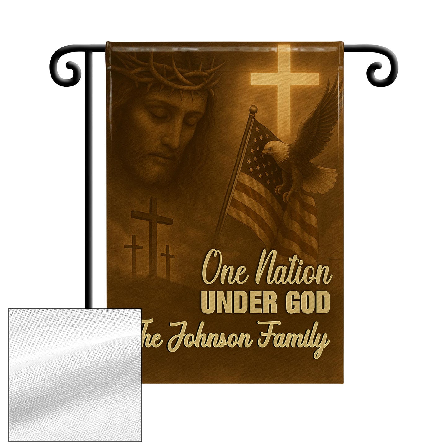 One Nation Under God, Jesus, Cross, American Flag, Eagle