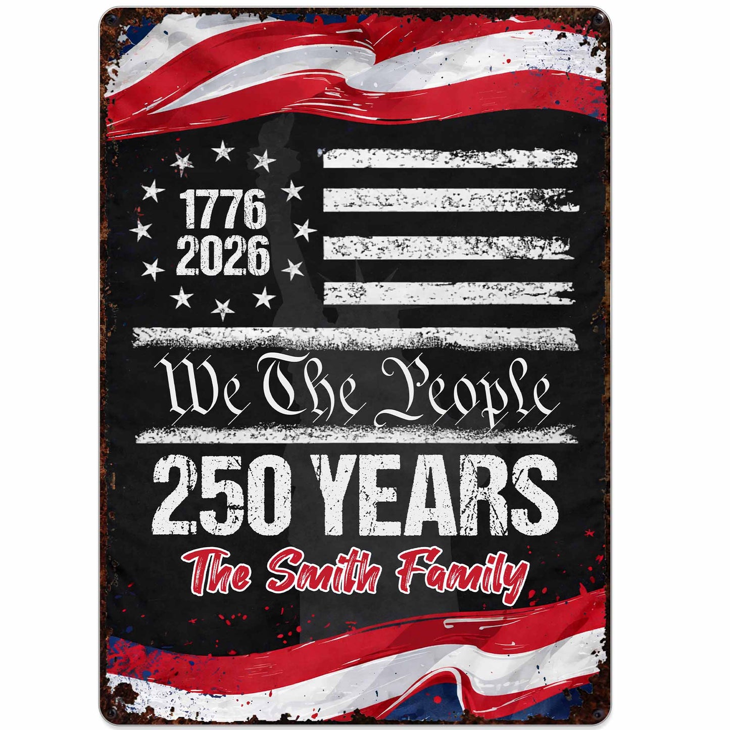 We The People, 250 Years, American Flag Design