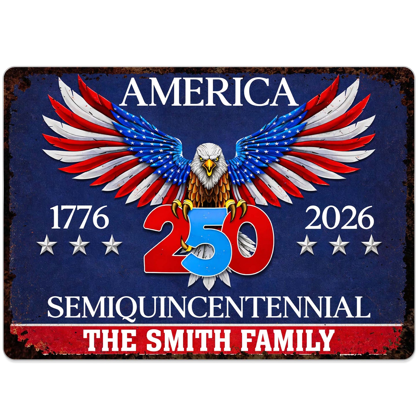 Celebrate America's Semiquicentennial With Eagle And Stars