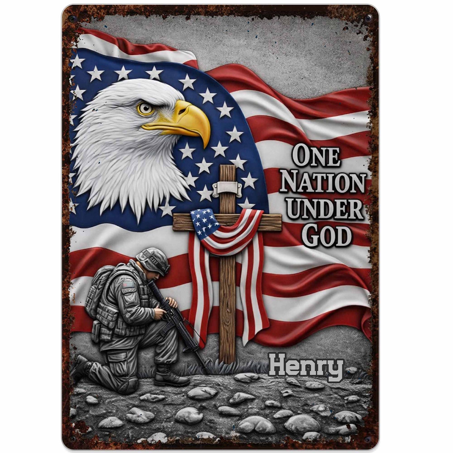 One Nation Under God, Eagle And American Flag