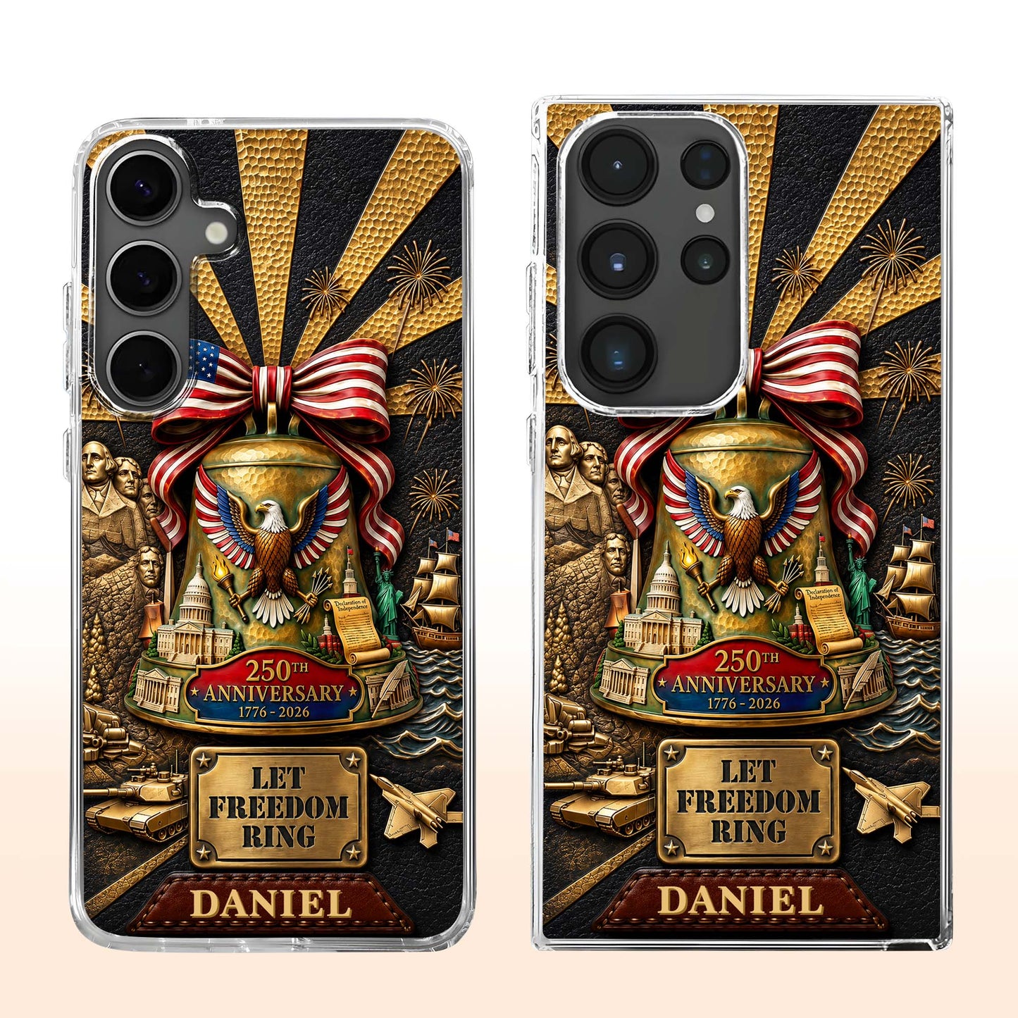Let Freedom Ring Anniversary American Eagle And Liberty Bell - Personalized Clear Phone Case - INDE314_PHC