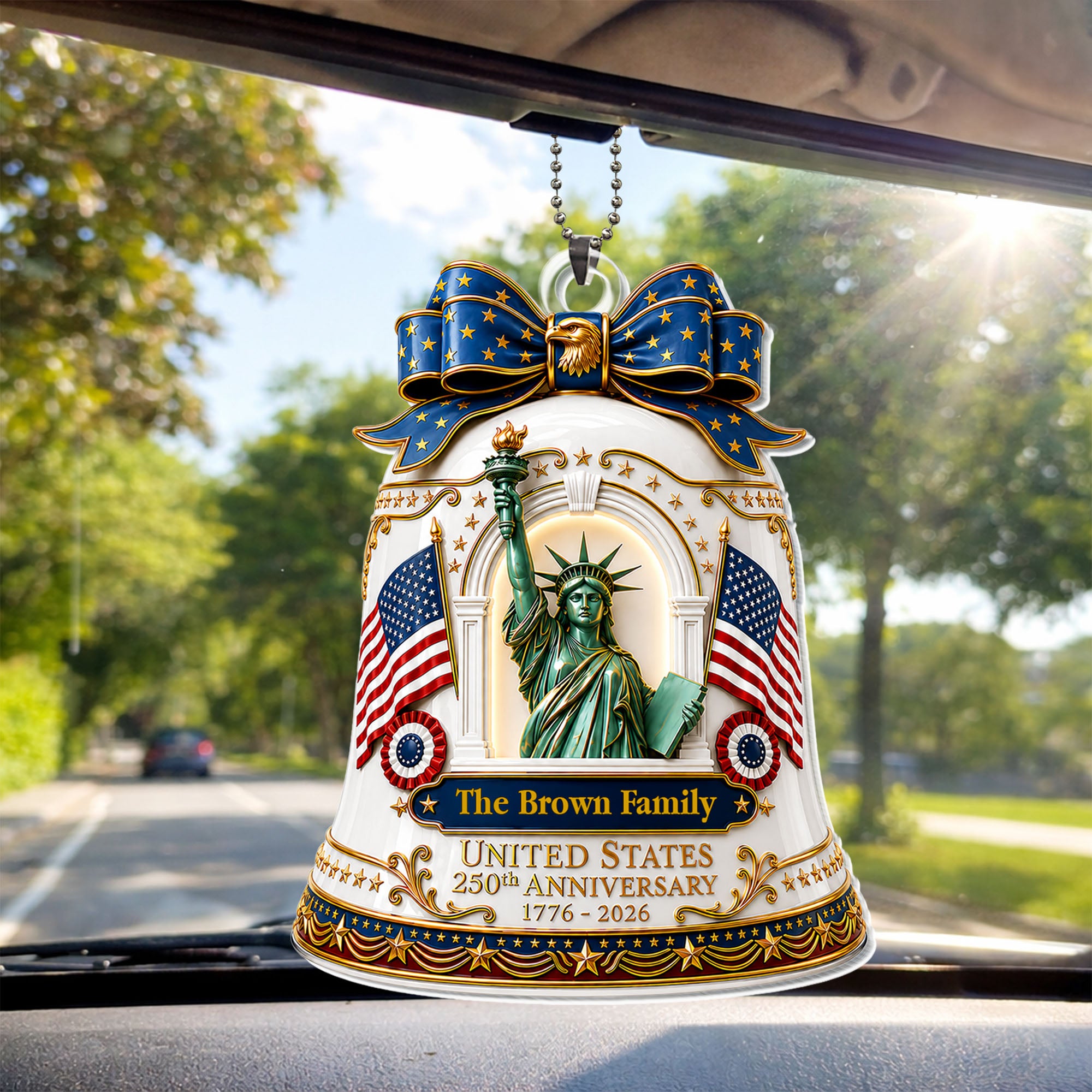 United States 250th Anniversary Ornament, Car Hanging, Gift For