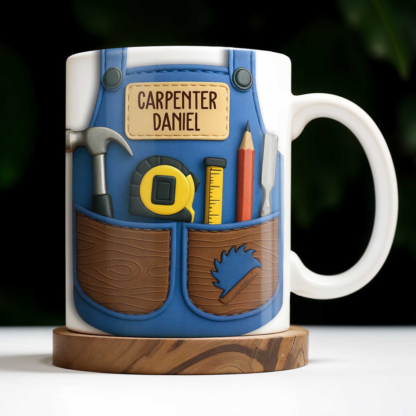 Carpenter Daniel Hammer, Tape Measure, Pencil, Saw