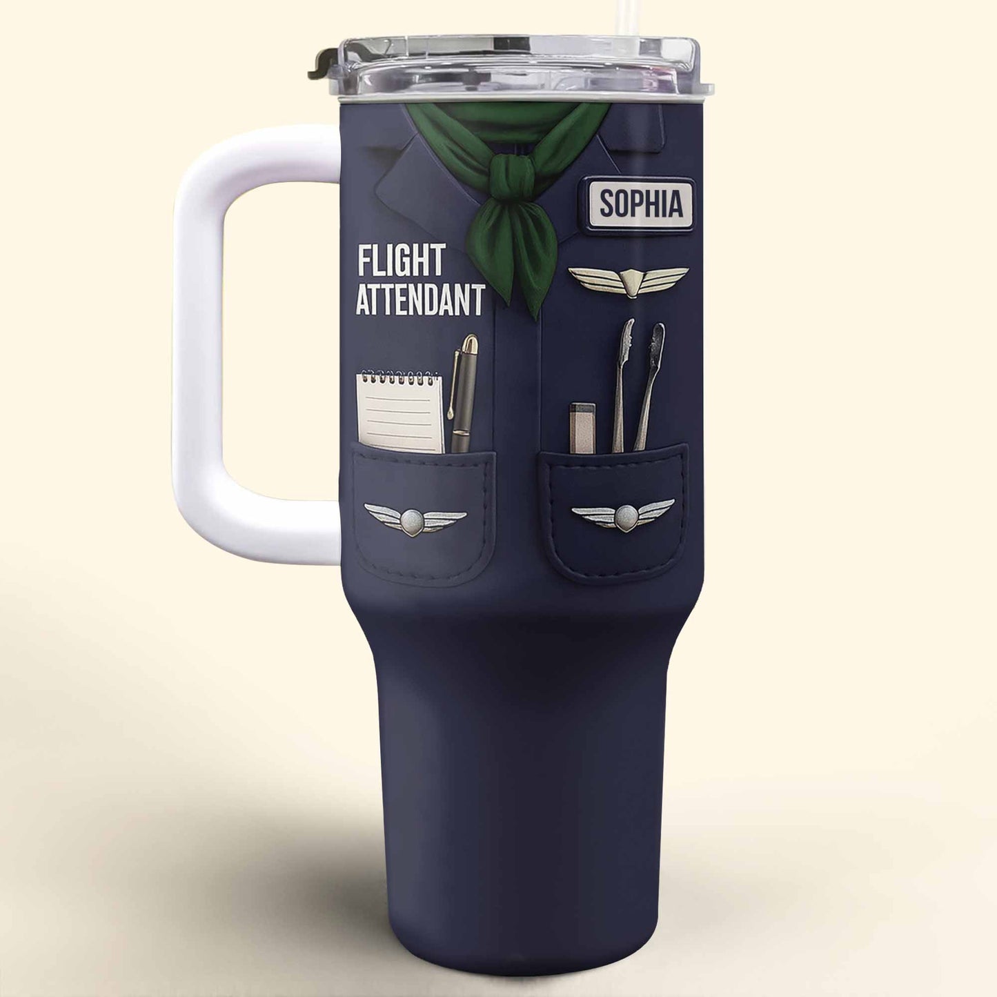 Flight Attendant Essentials Themed Tumbler