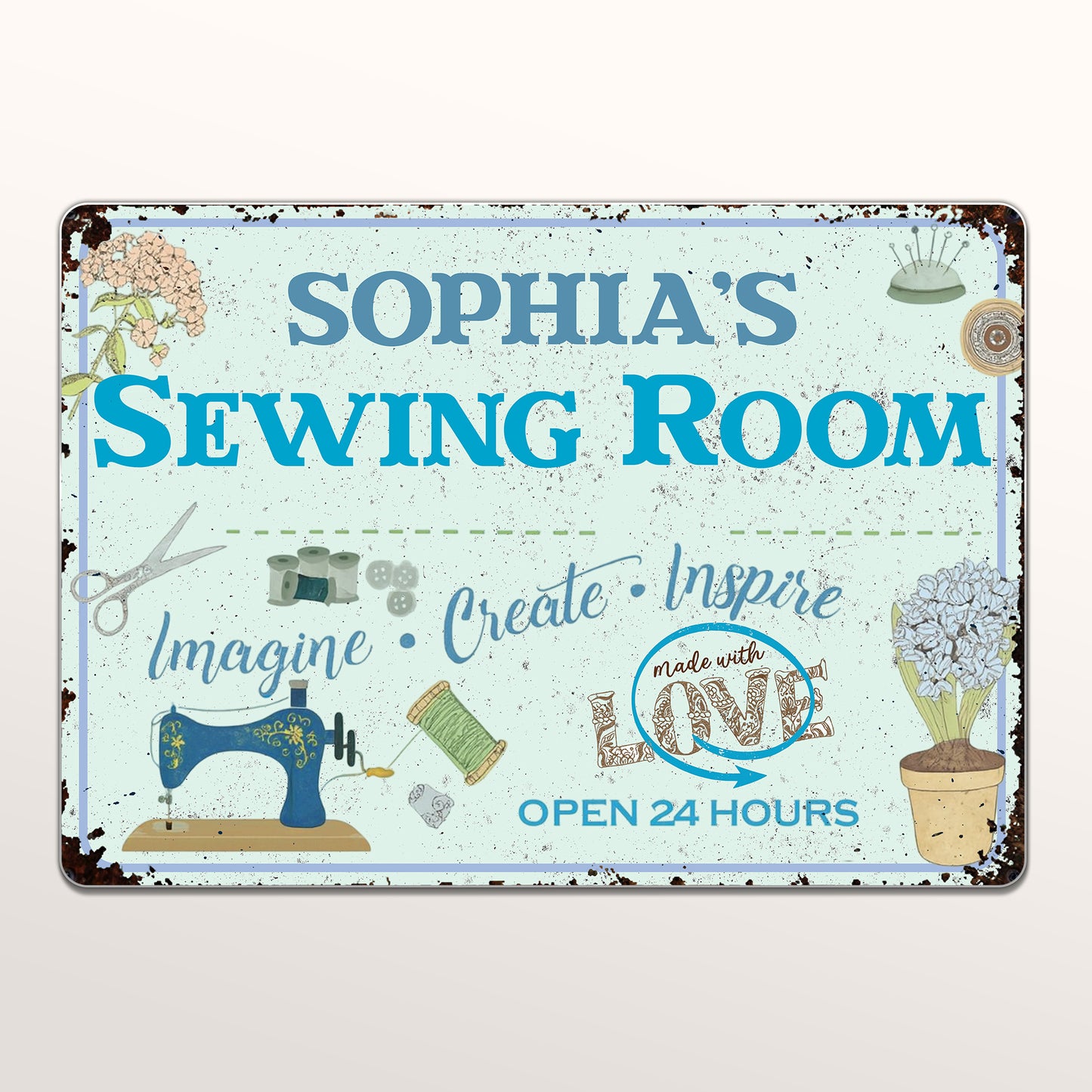 Imagine Create Inspire Sewing Room Sign