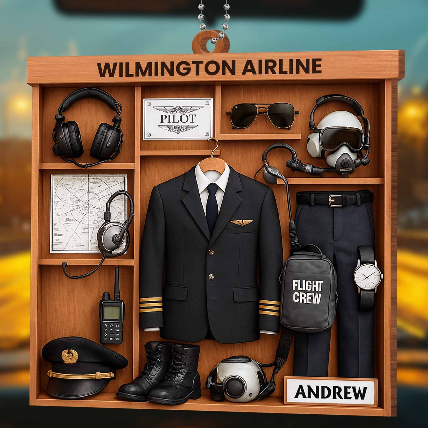 Pilot Essentials Display, Featuring Uniform And Flight Gear
