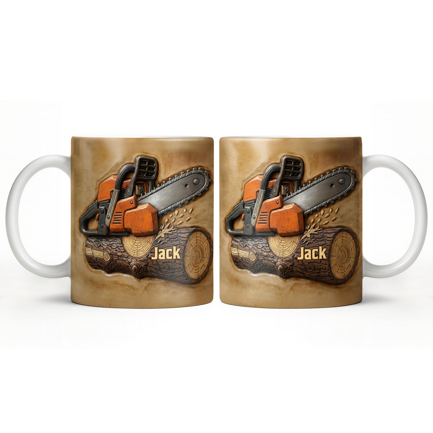 Rugged Chainsaw And Wood Design