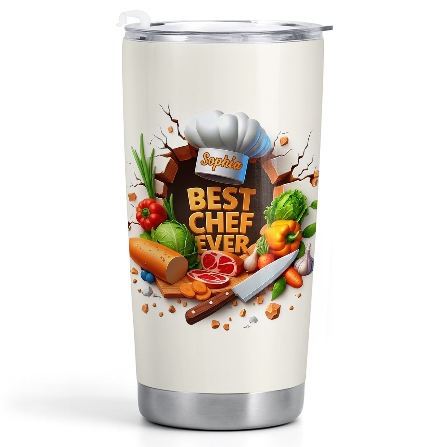 Best Chef Ever With Chef Hat And Fresh Ingredients