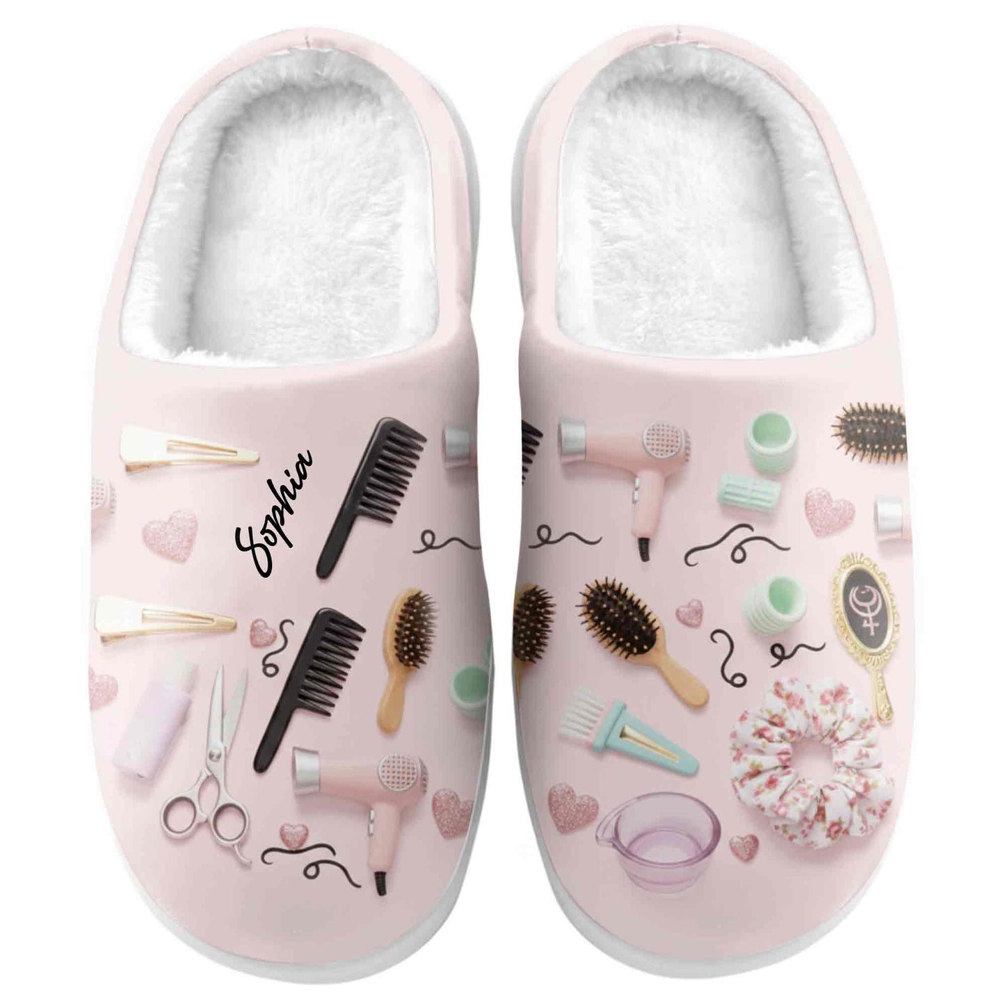 Styling With Love Hair Salon Accessories With Combs Scissors And Hair Dryer