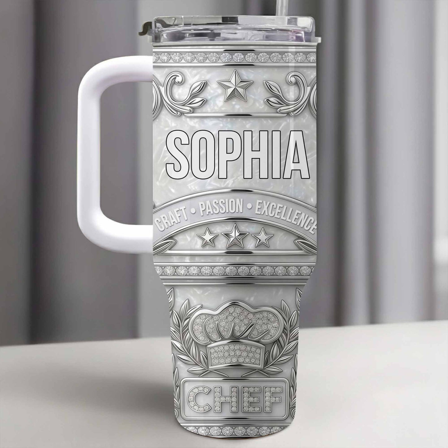 Craft Passion Excellence Chef Hat With Elegant Silver Stars