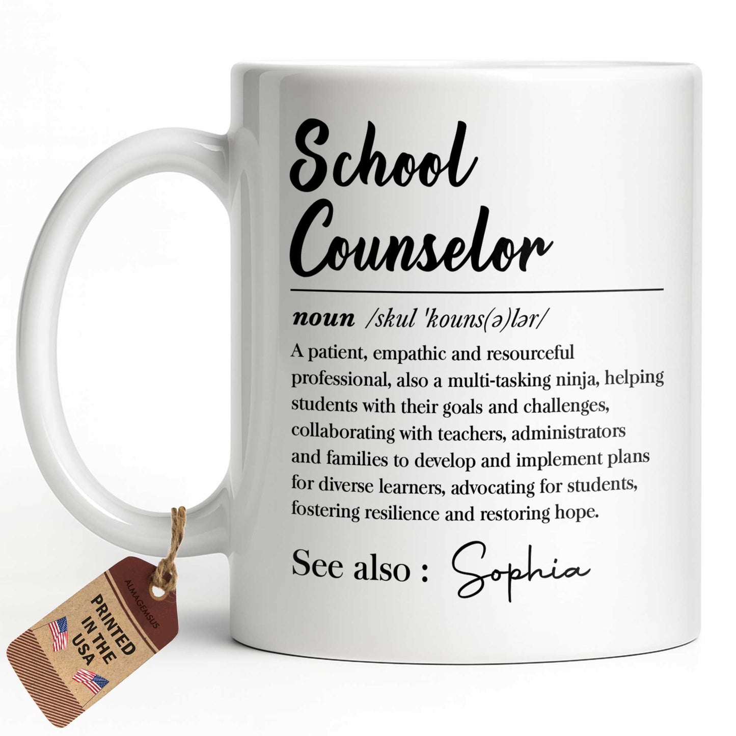 School Counselor Definition Multi-Tasking Ninja Professional Gift - Personalized Custom Coffee Mug - JBS321_MG
