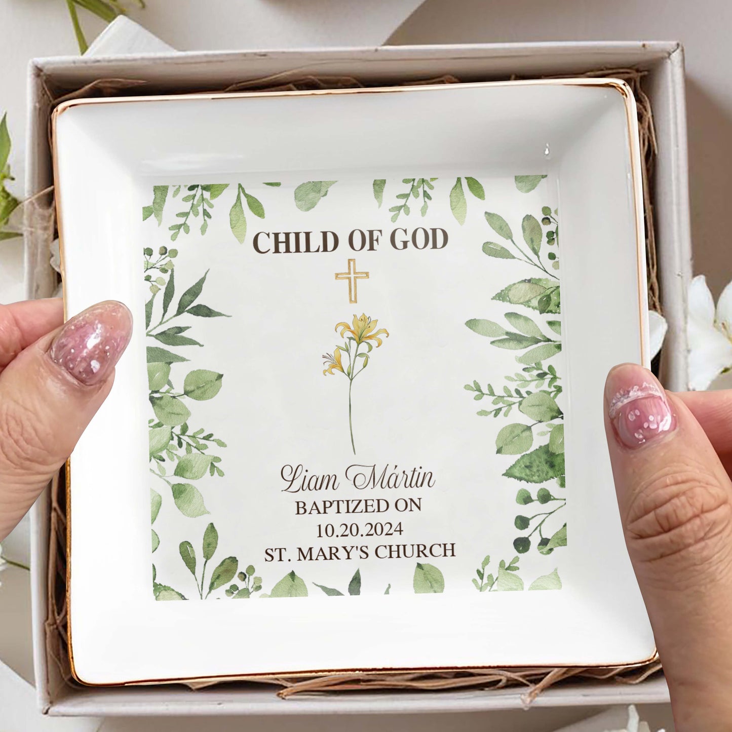 Child Of God Baptism Decorative Jewelry Dish