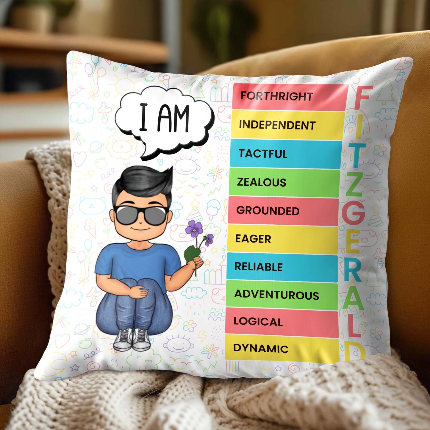 I Am Forthright Independent Personal Traits Doodle Pillow