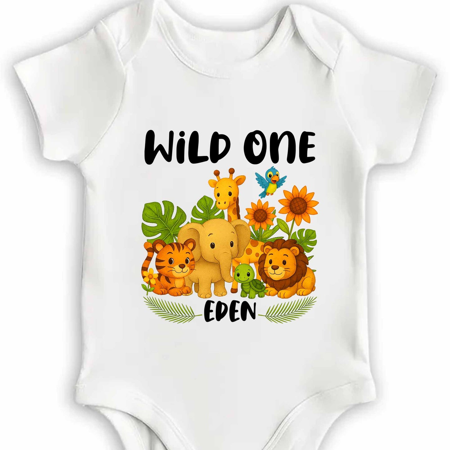 Wild One With Jungle Animals And Flowers