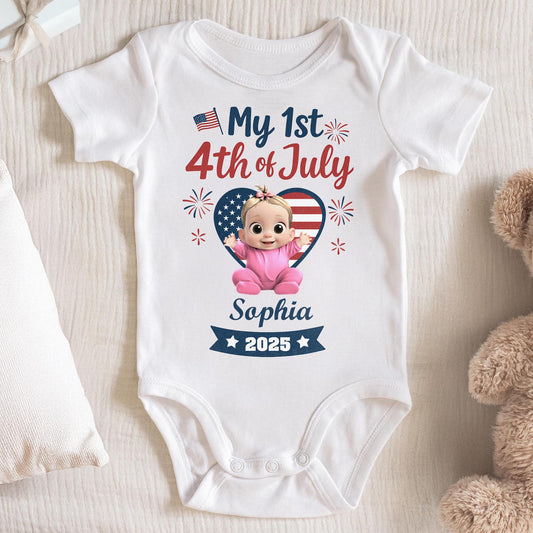 My 1st 4th Of July With Baby And American Flag