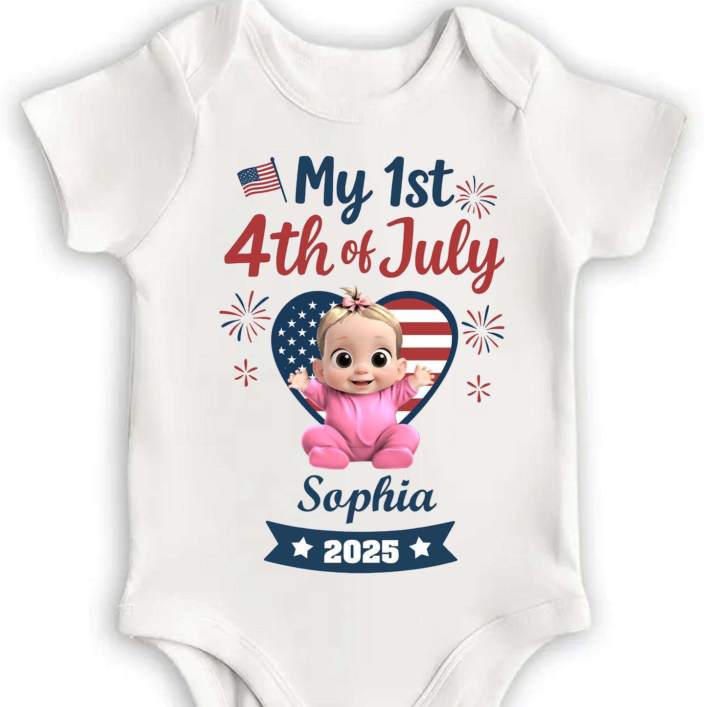 My 1st 4th Of July With Baby And American Flag