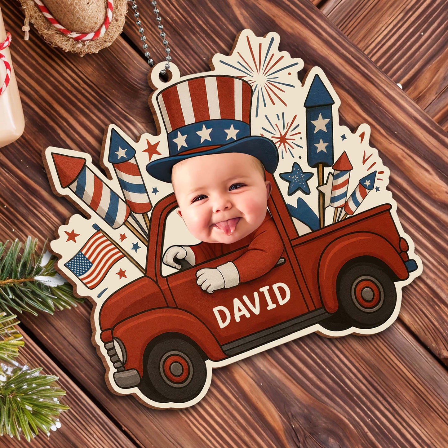 Celebrate Your Pride With Fireworks And American Flag Design