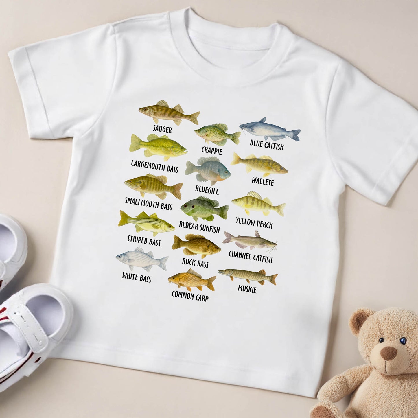 Variety Of Fish Illustrated Youth T-Shirt