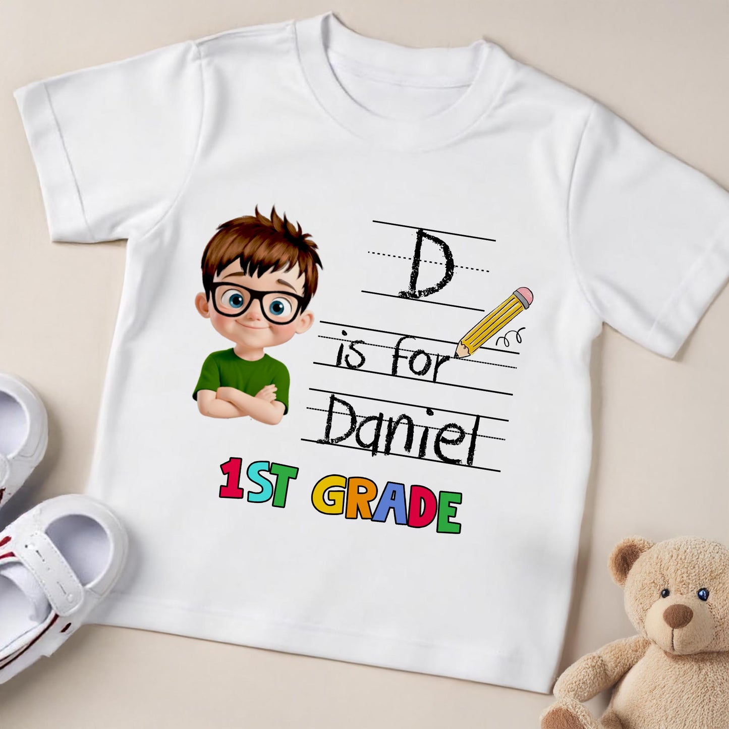 D Is For, Pencil & Boy, 1st Grade Celebration