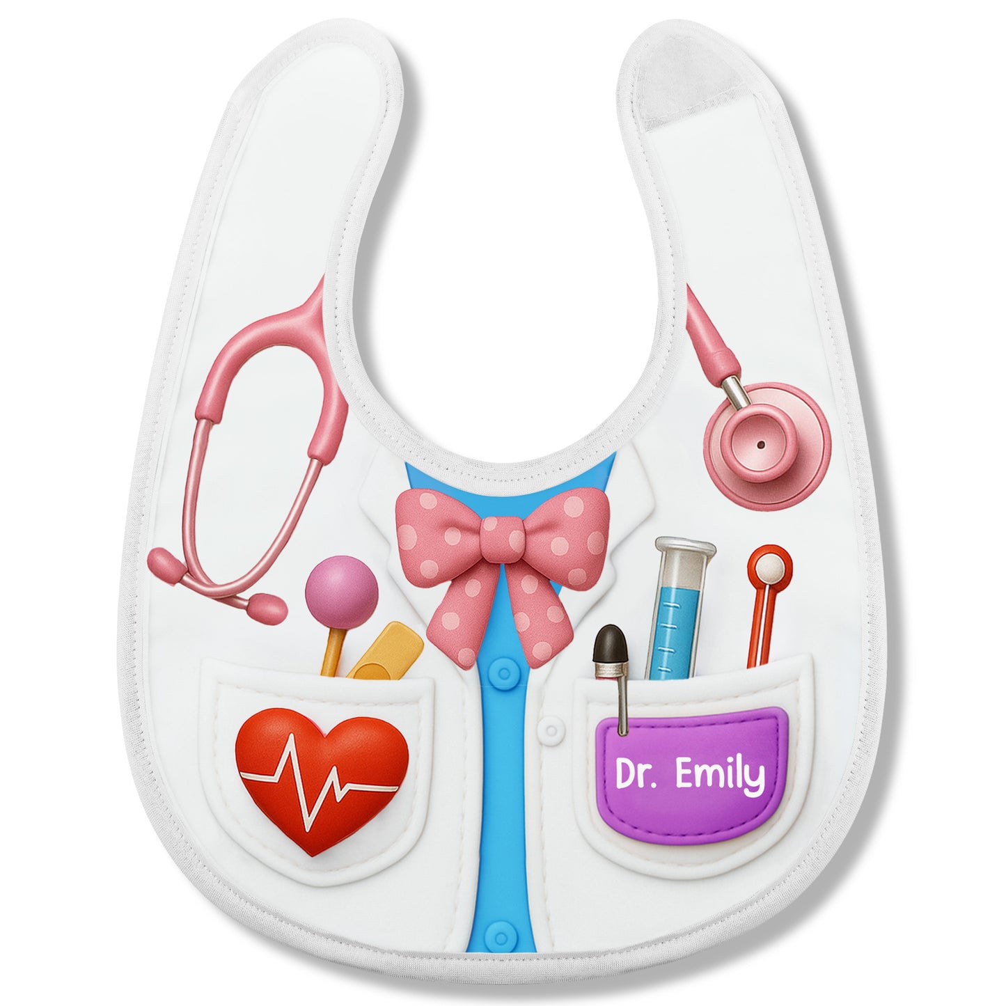 Customizable Doctor Themed Baby Bib - Personalized Baby Bib - KID121_BBB