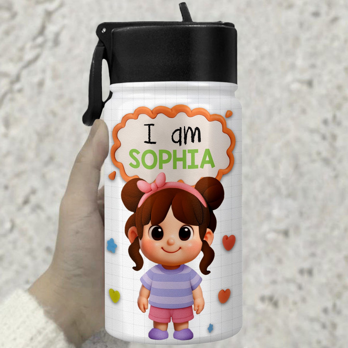 I Am Kind, Smart, Brave Affirmations Water Bottle