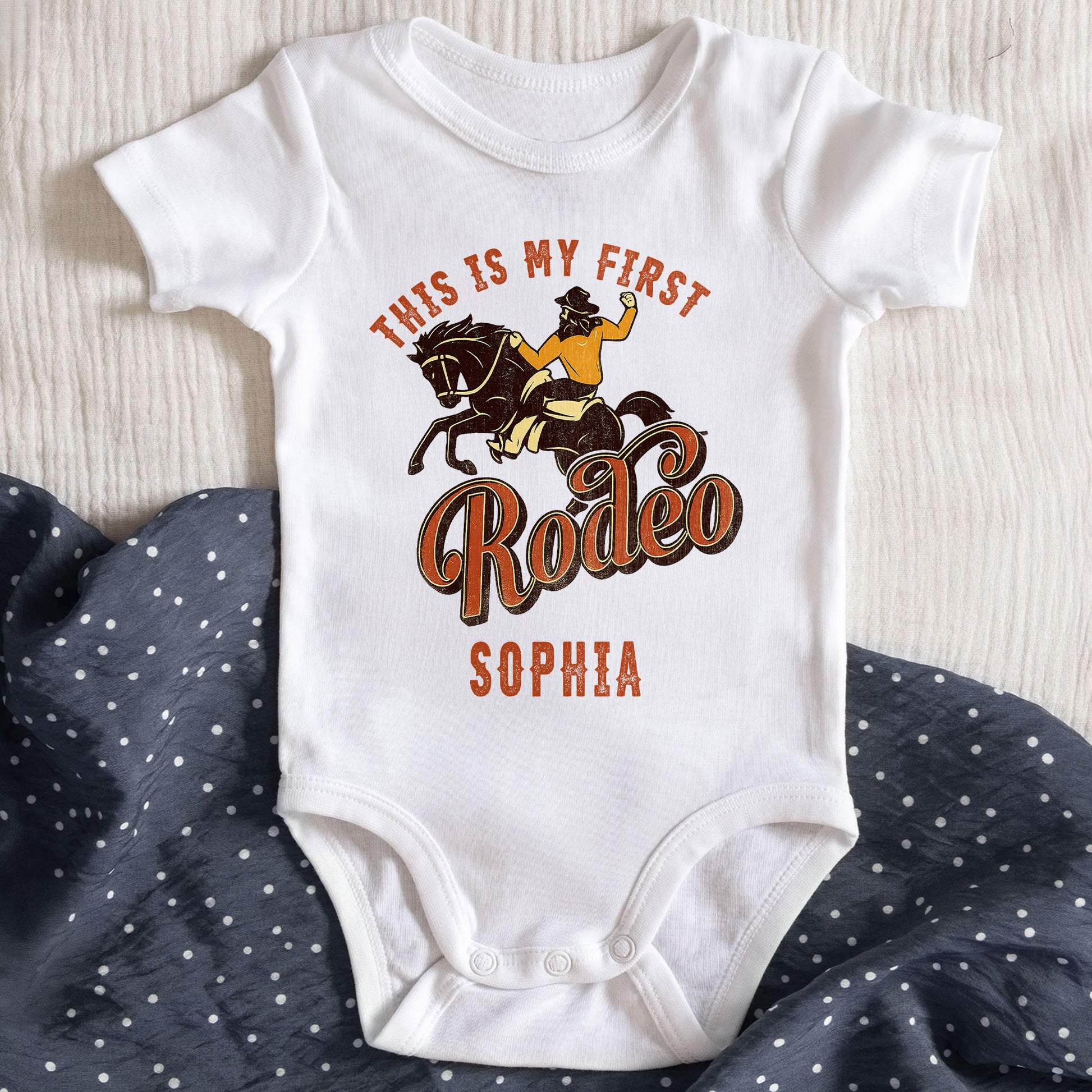 This Is My First Rodeo Cowboy Horse Baby Onesie