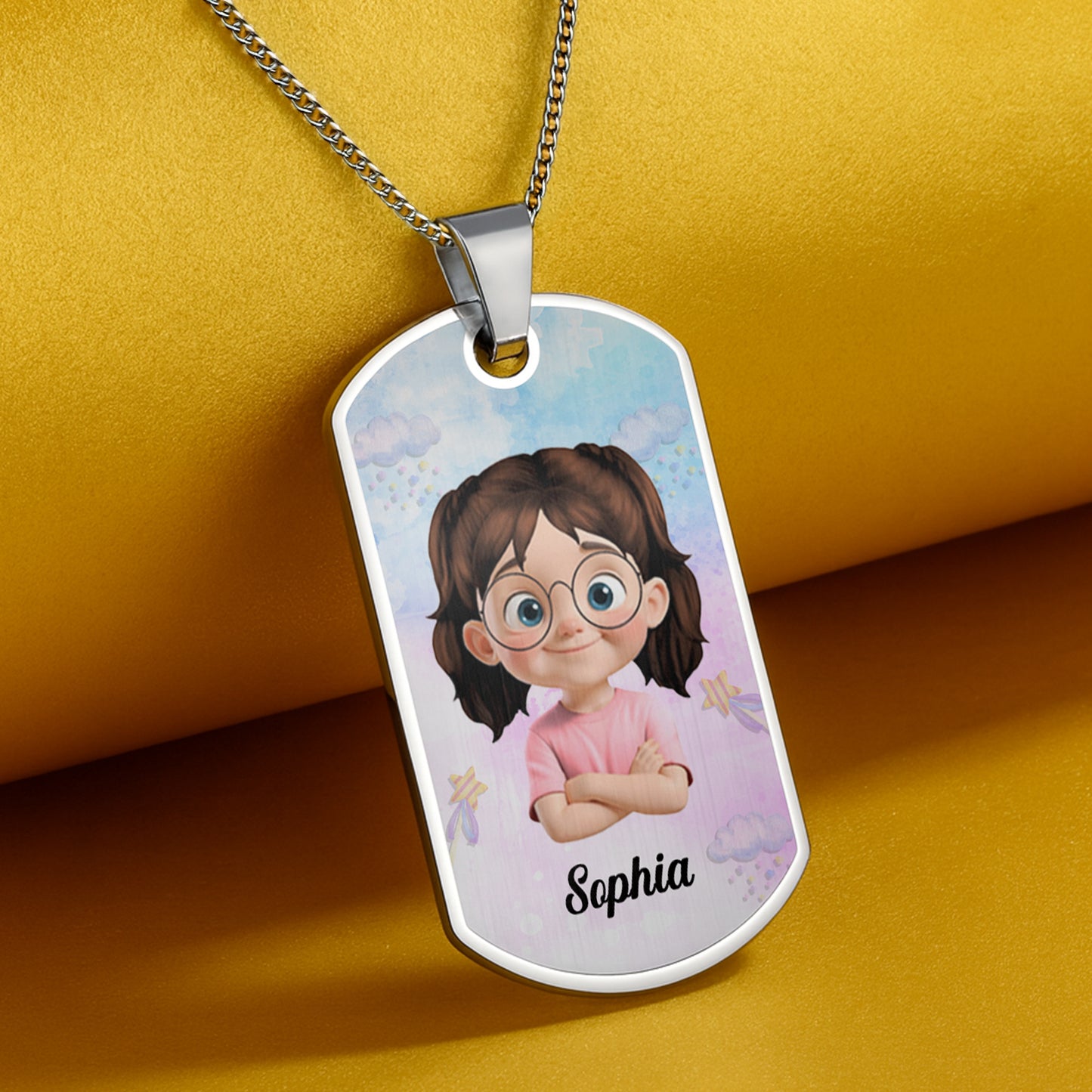 Braver Than You Believe, Stronger Than You Seem, Smarter Than You Think - Personalized Custom Dog Tag Necklace - KID136_DTNECK