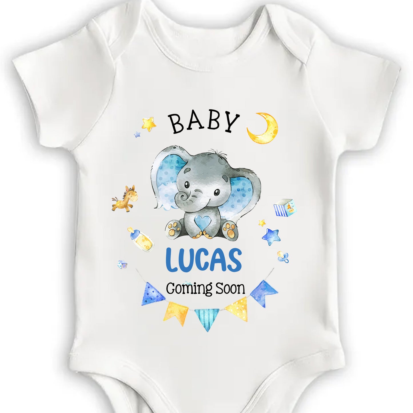 Baby Coming Soon With Cute Elephant and Stars