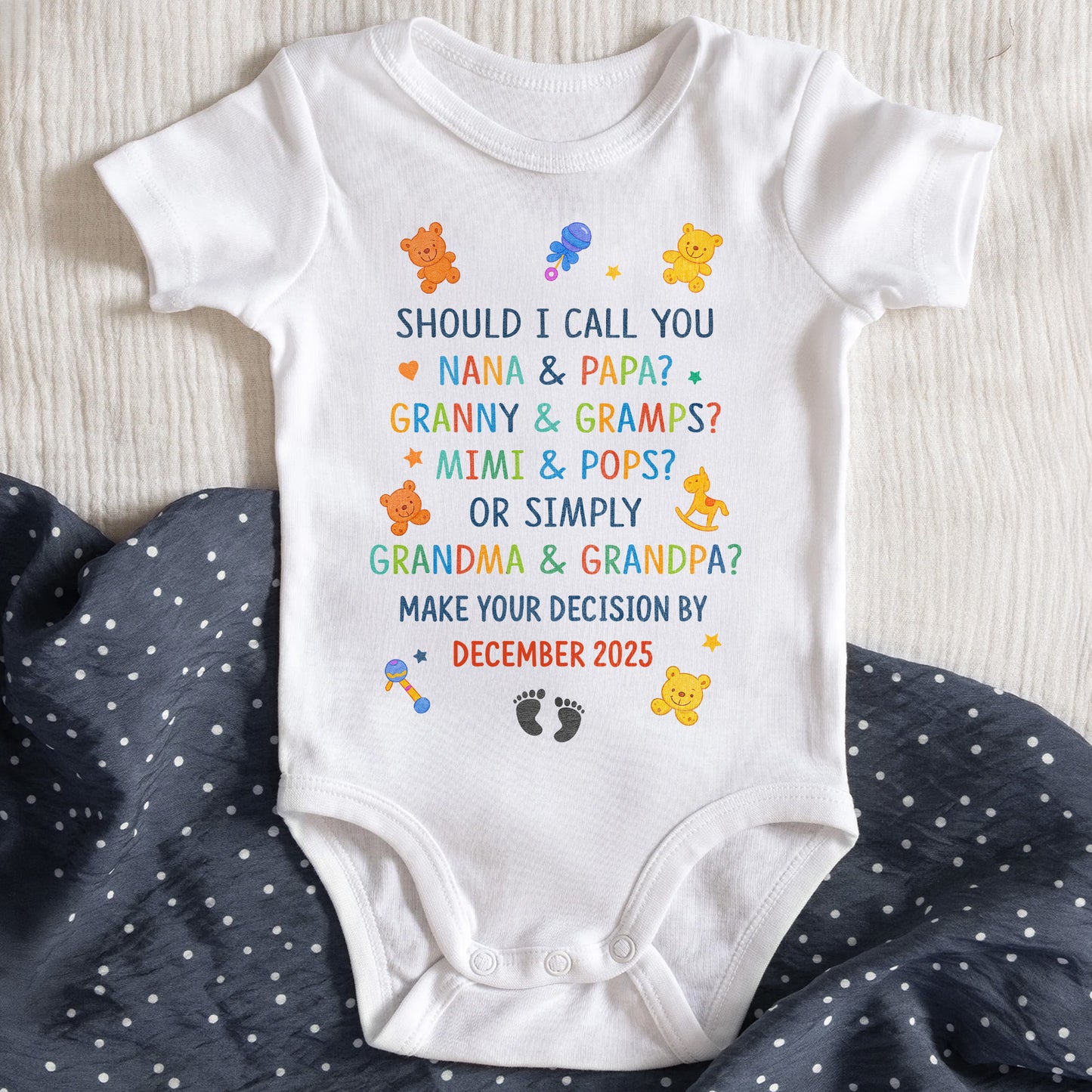 Should I Call You Nana & Papa? Lovely Custom Baby Onesie