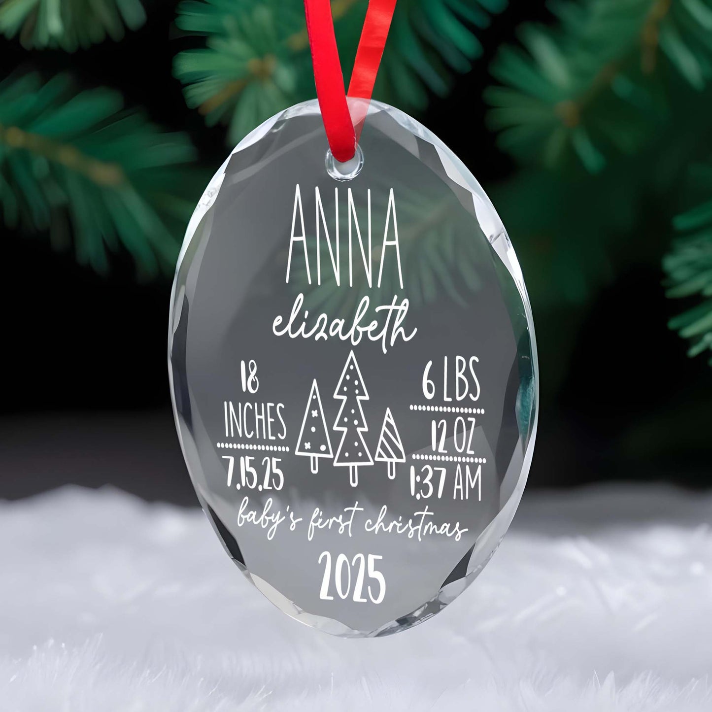 Baby's First Christmas With Elegant Trees