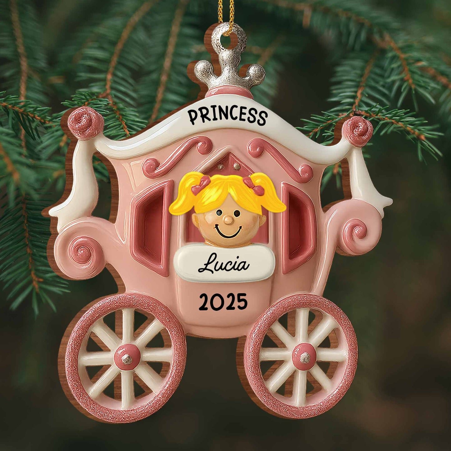 Princess Carriage Personalized Ornament