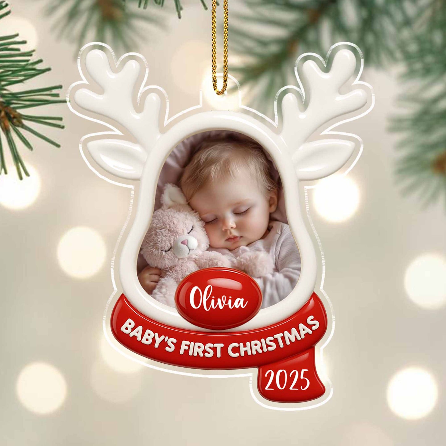 Baby's First Christmas, Teddy Bear and Reindeer