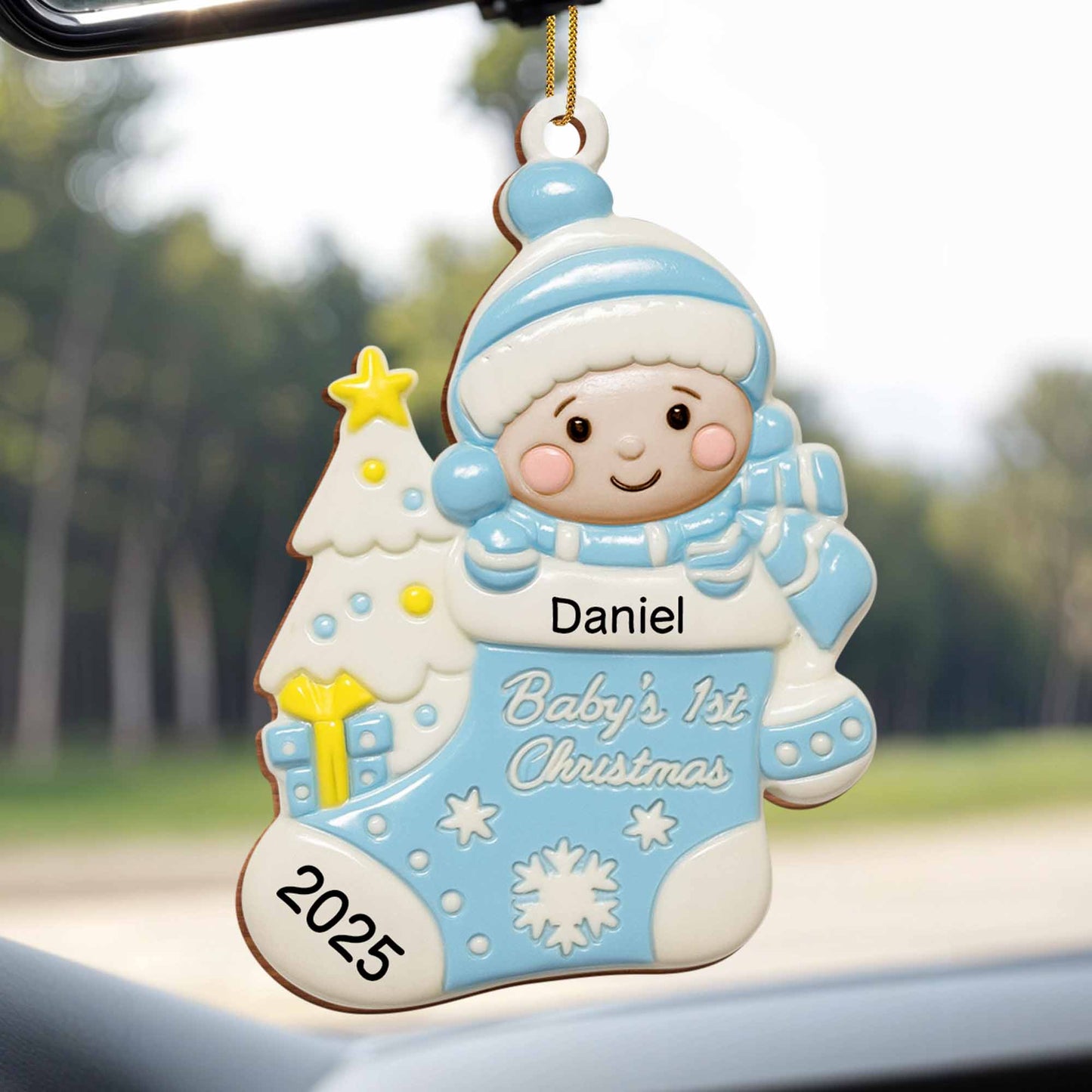 Baby's 1st Christmas, Tree and Snowflakes Ornament