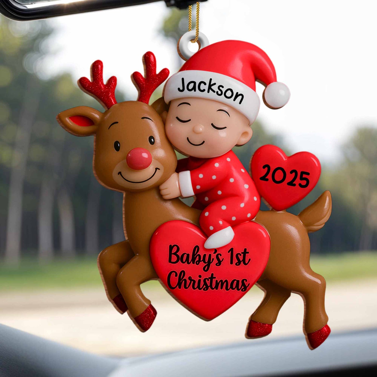 Baby's 1st Christmas With Cute Reindeer