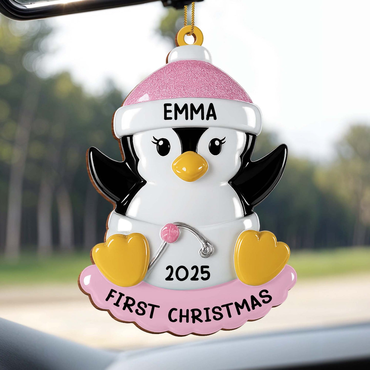 First Christmas Penguin With Hearts And Hat