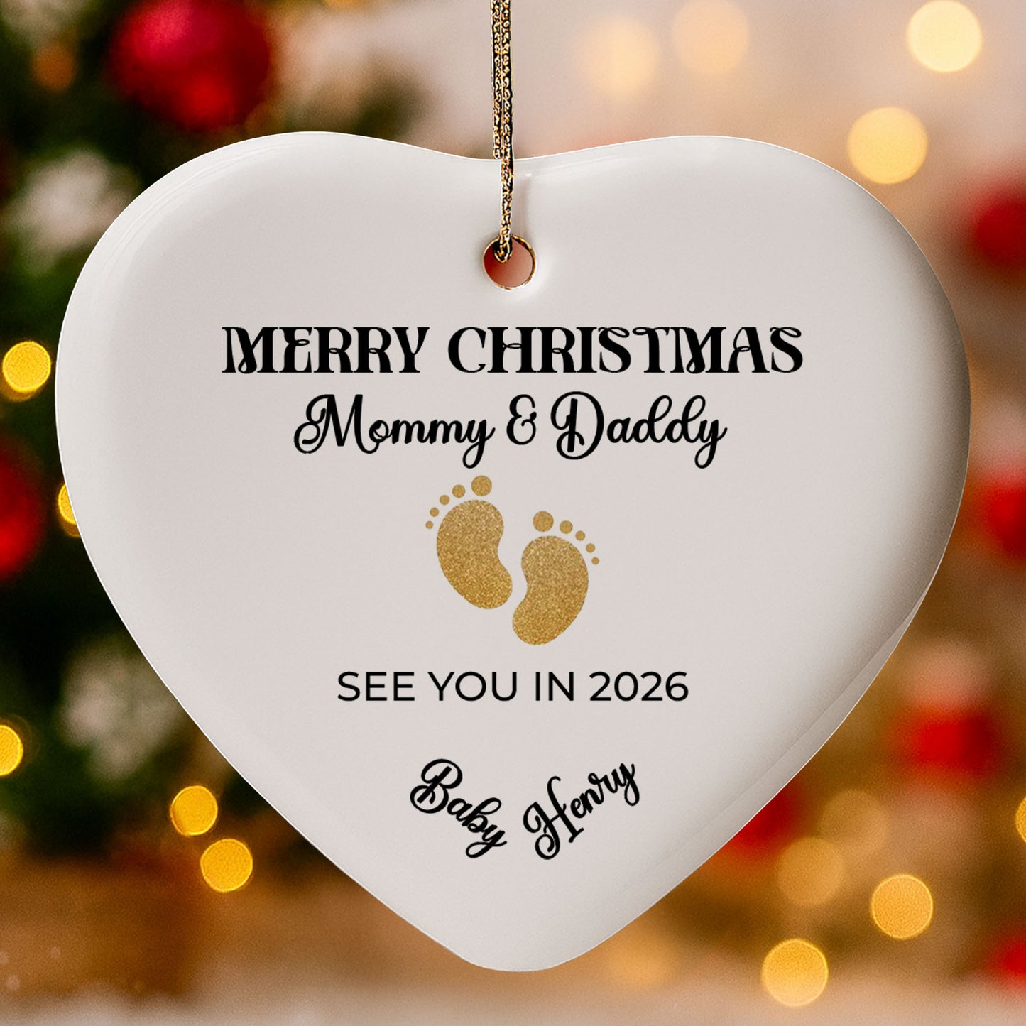 Merry Christmas Mommy And Daddy, Golden Footprints