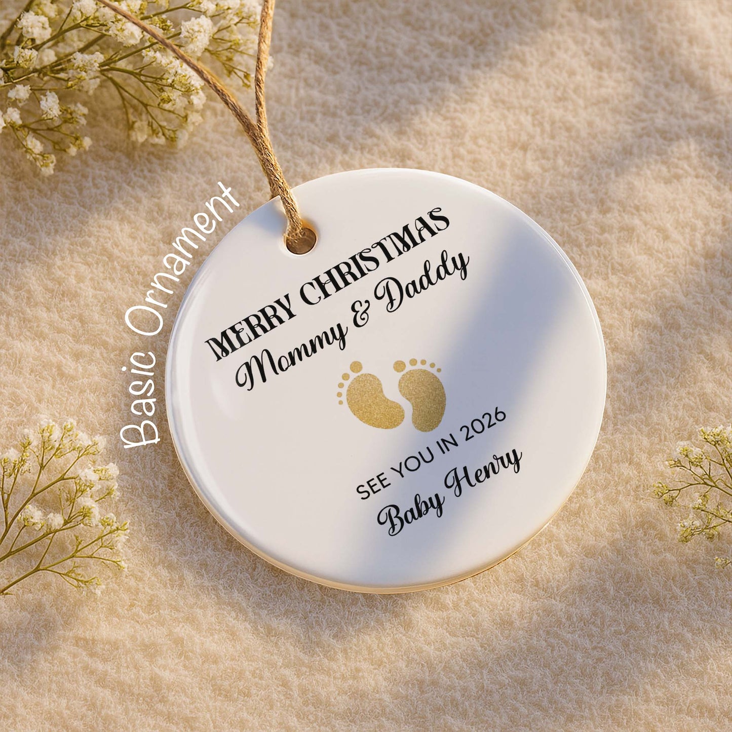 Merry Christmas Mommy And Daddy Baby Footprints