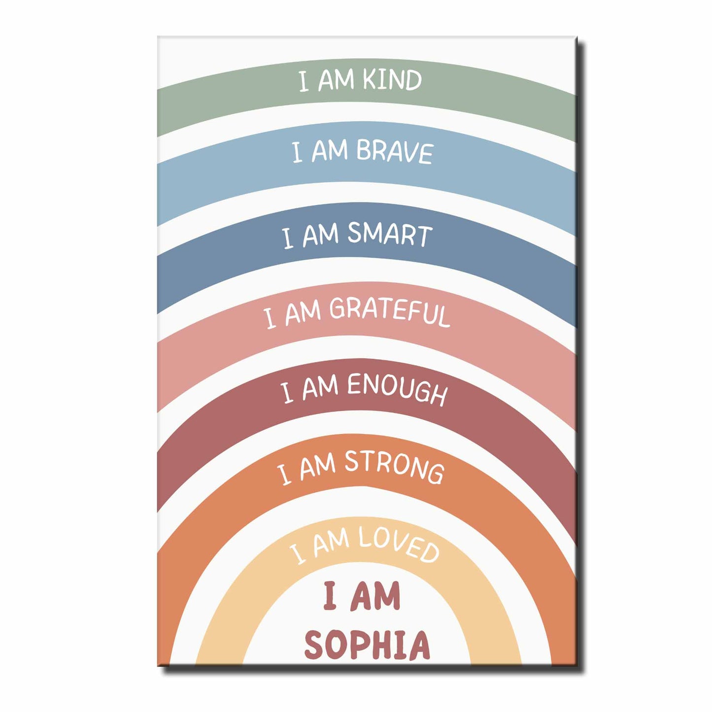 I Am Kind, I Am Brave, I Am Smart, Empowerment Rainbow Poster